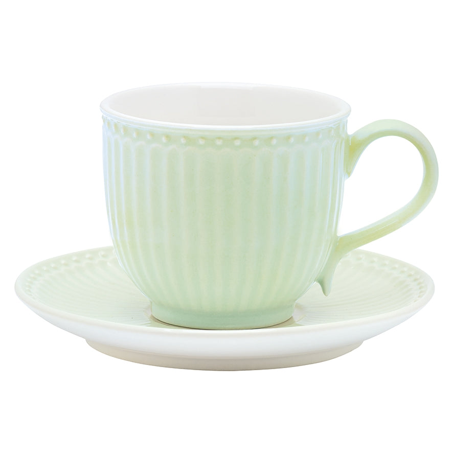 Greengate Alice Tasse mit Untertasse pale green 8,5 cm