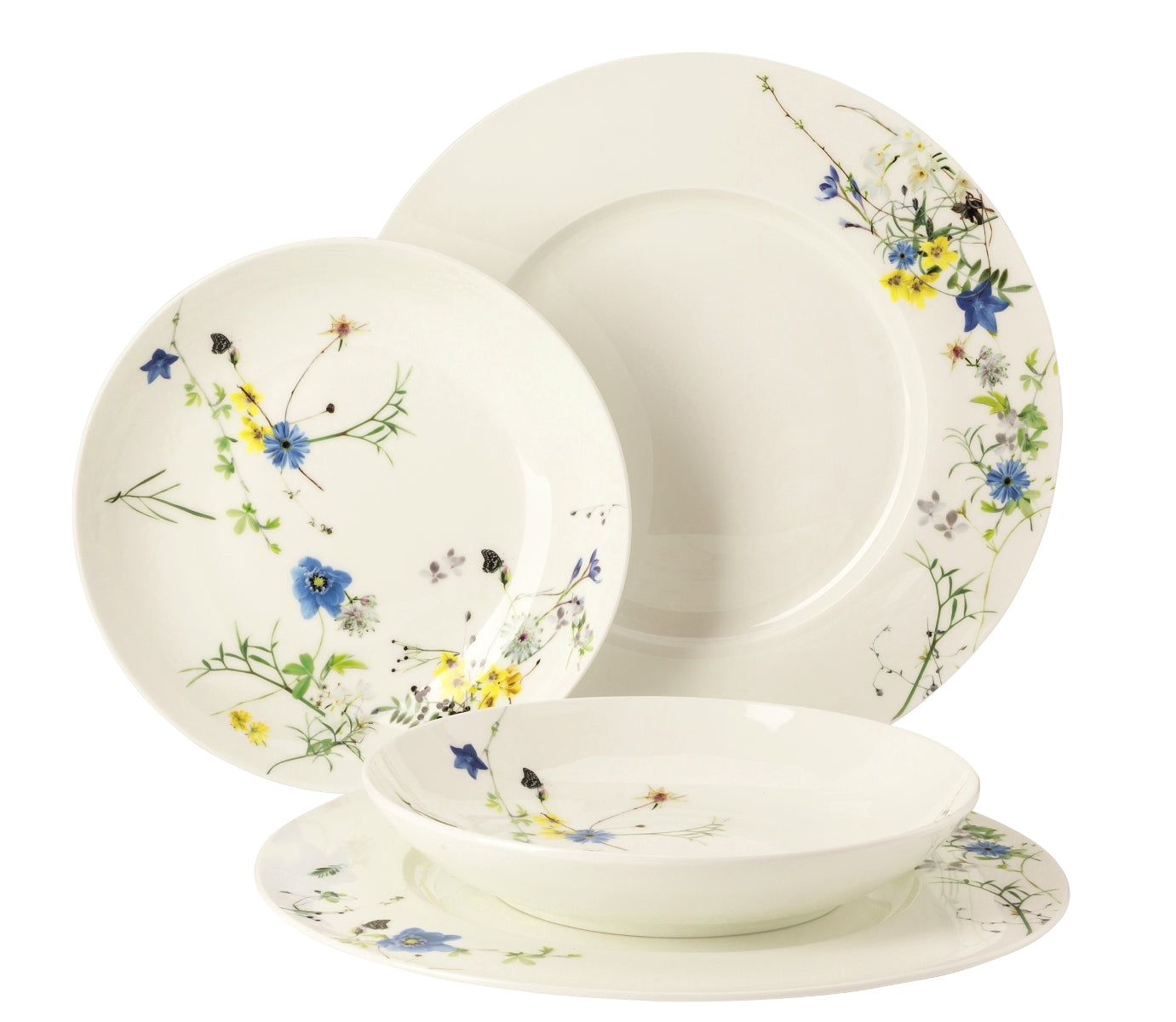 Rosenthal Brillance Fleurs des Alpes Set Coup/Fahne 4tlg