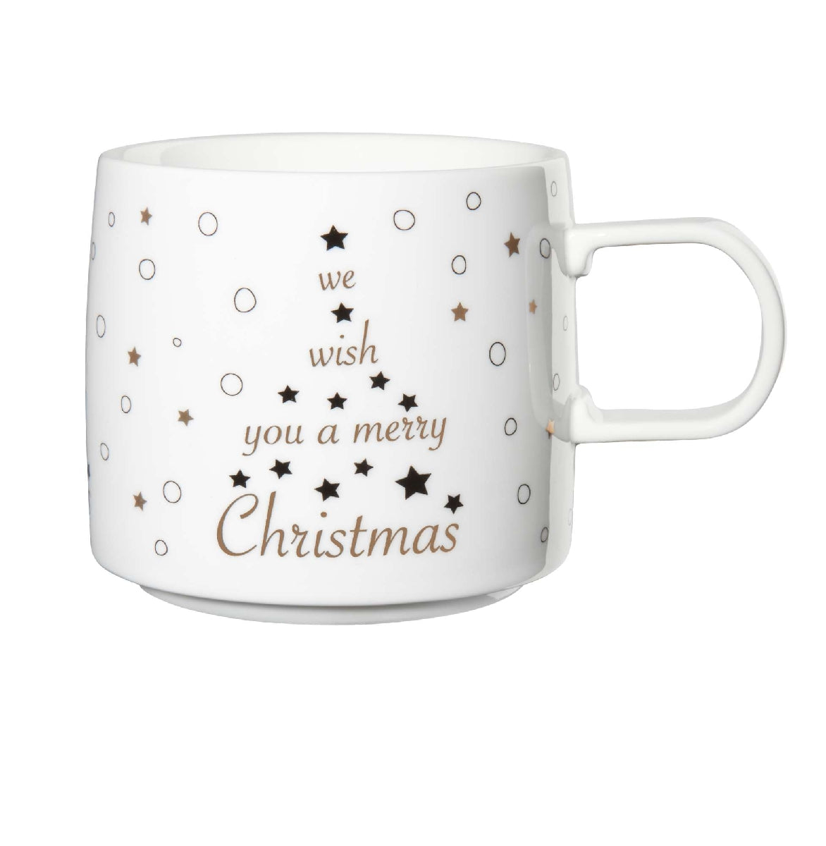 ASA Xmas Henkelbecher Merry XMAS weiss/gold 0,35 l – Tischideen & Ambiente