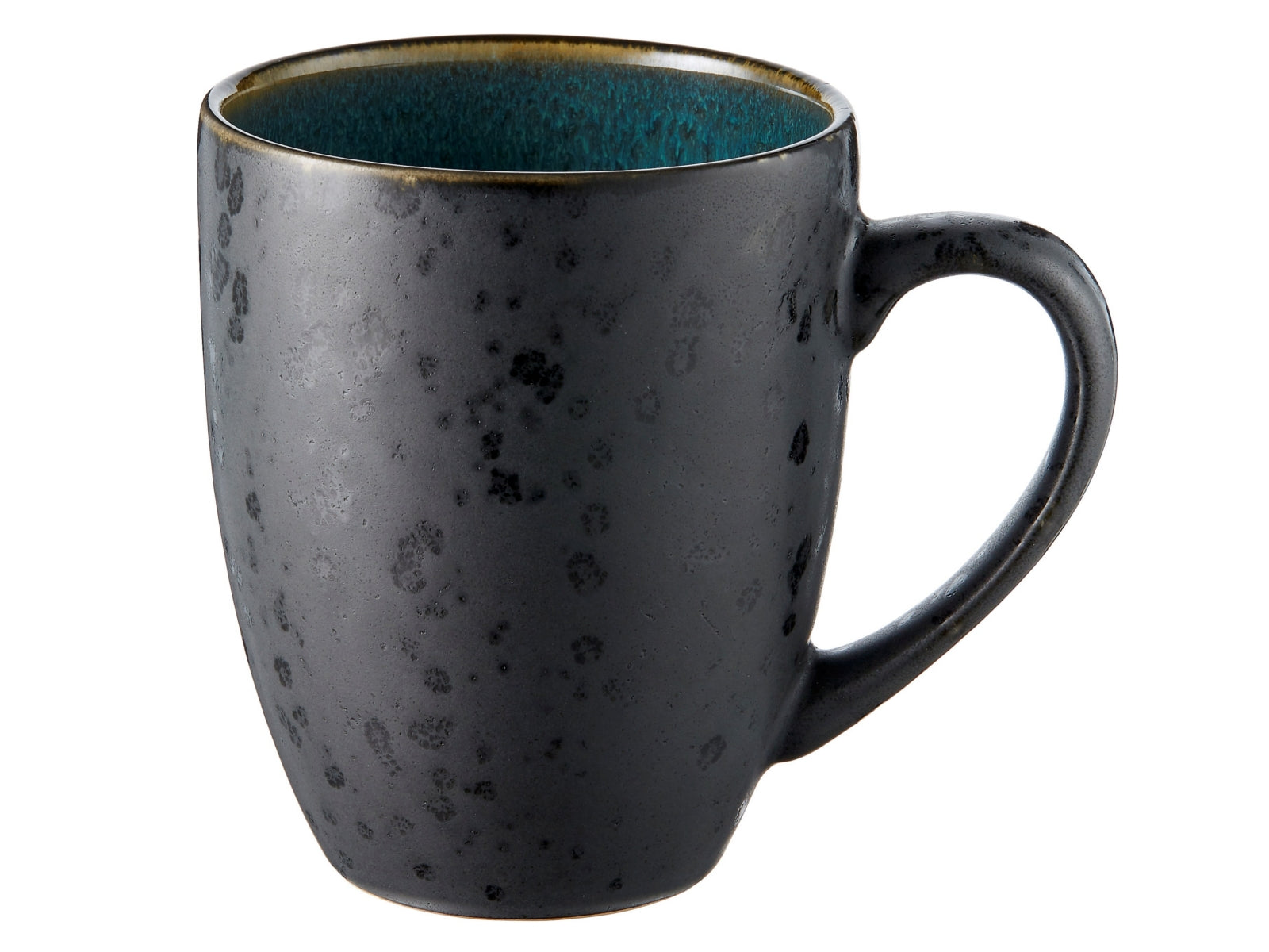 Bitz Becher mit Henkel matt black / shiny green 0,3 l