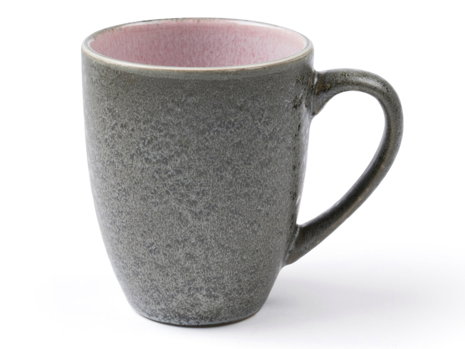 Bitz Becher mit Henkel matt grey / shiny light pink