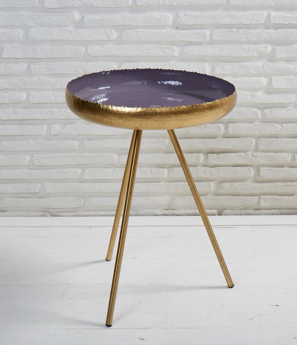 La Casa di Caesar Couchtisch rund messing light purple 48 cm