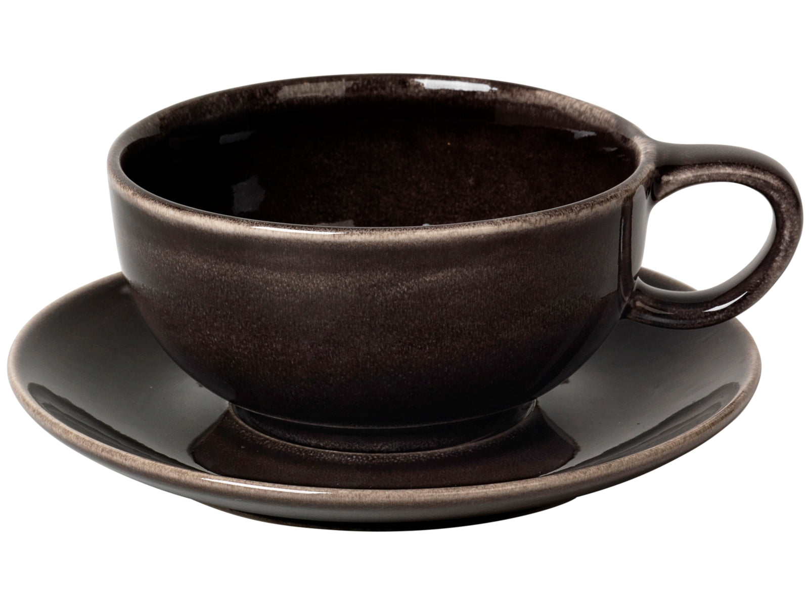 Broste Copenhagen NORDIC COAL Tasse mit Untertasse 0,25 l