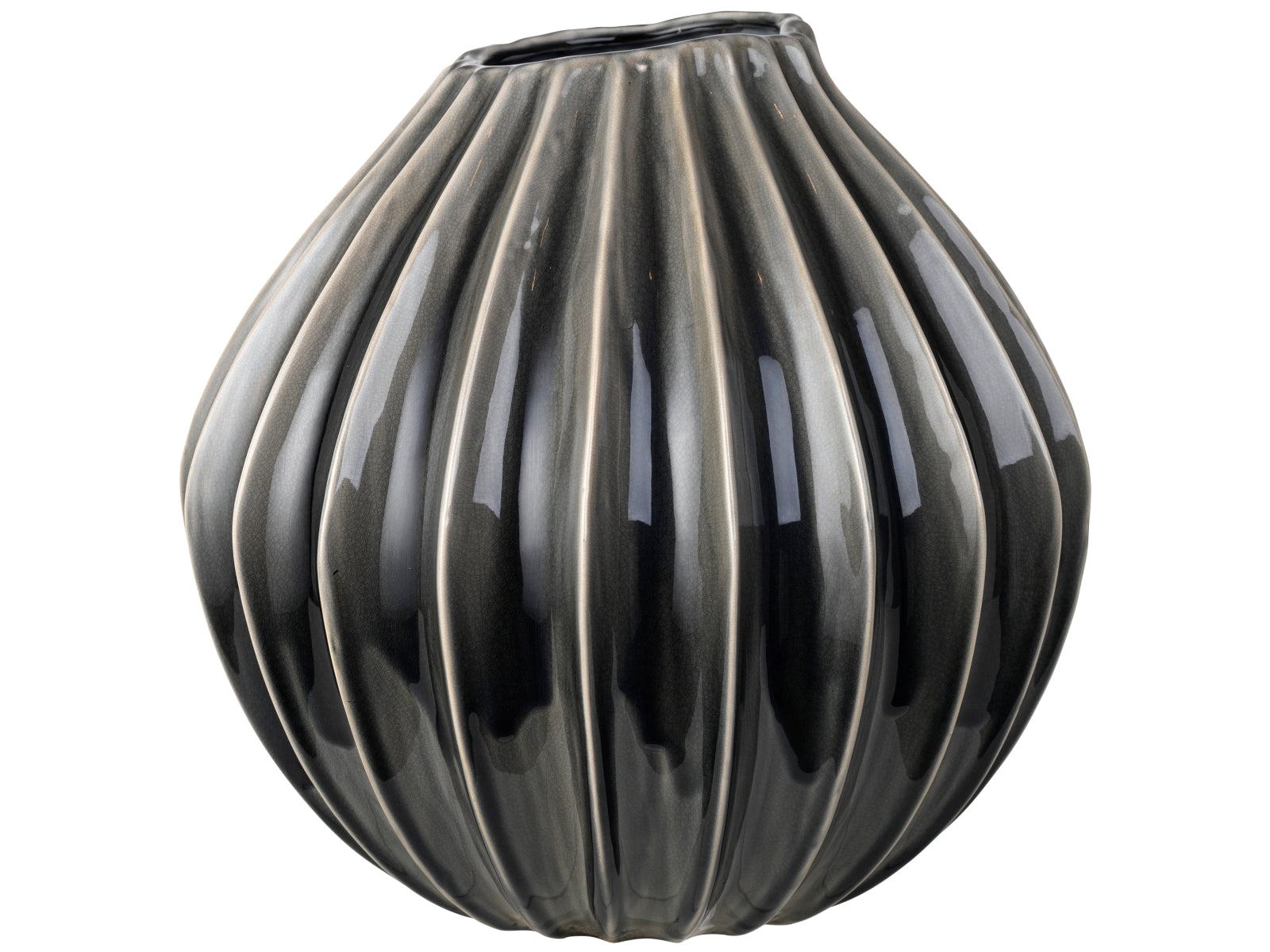 Broste Copenhagen WIDE Vase XL Keramik Smoked Pearl 40 cm - Produktbild 1