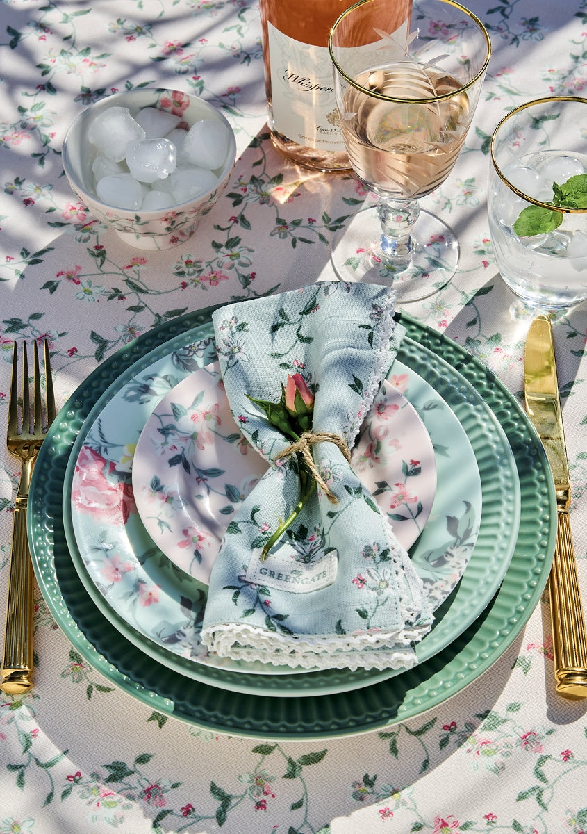 Greengate Alice Speiseteller dusty green 26,5 cm Set6 Lifestyle