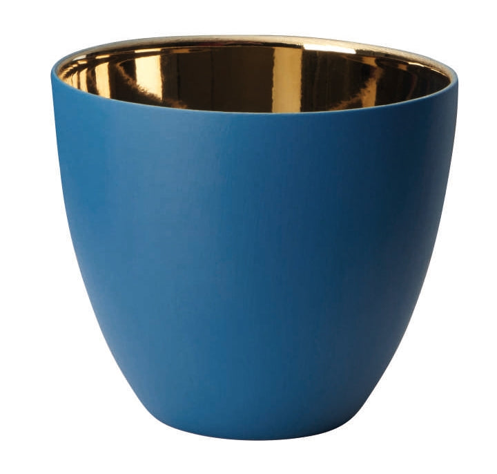 ASA Windlicht blau innen gold glänzend 6,5 cm