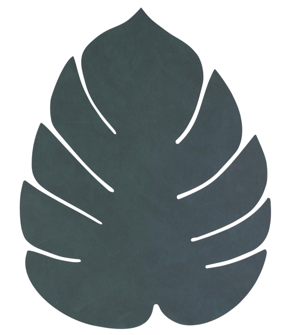 LIND DNA NUPO Tischset Monstera Leaf L dark green 42x35 cm