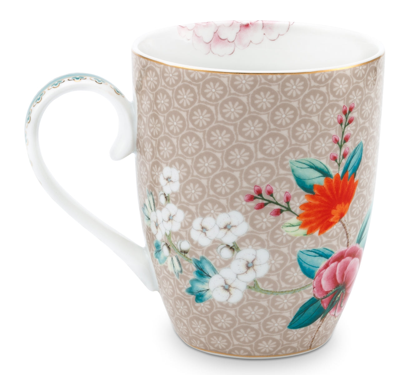 PIP STUDIO Blushing Birds Henkelbecher khaki 0,35 l