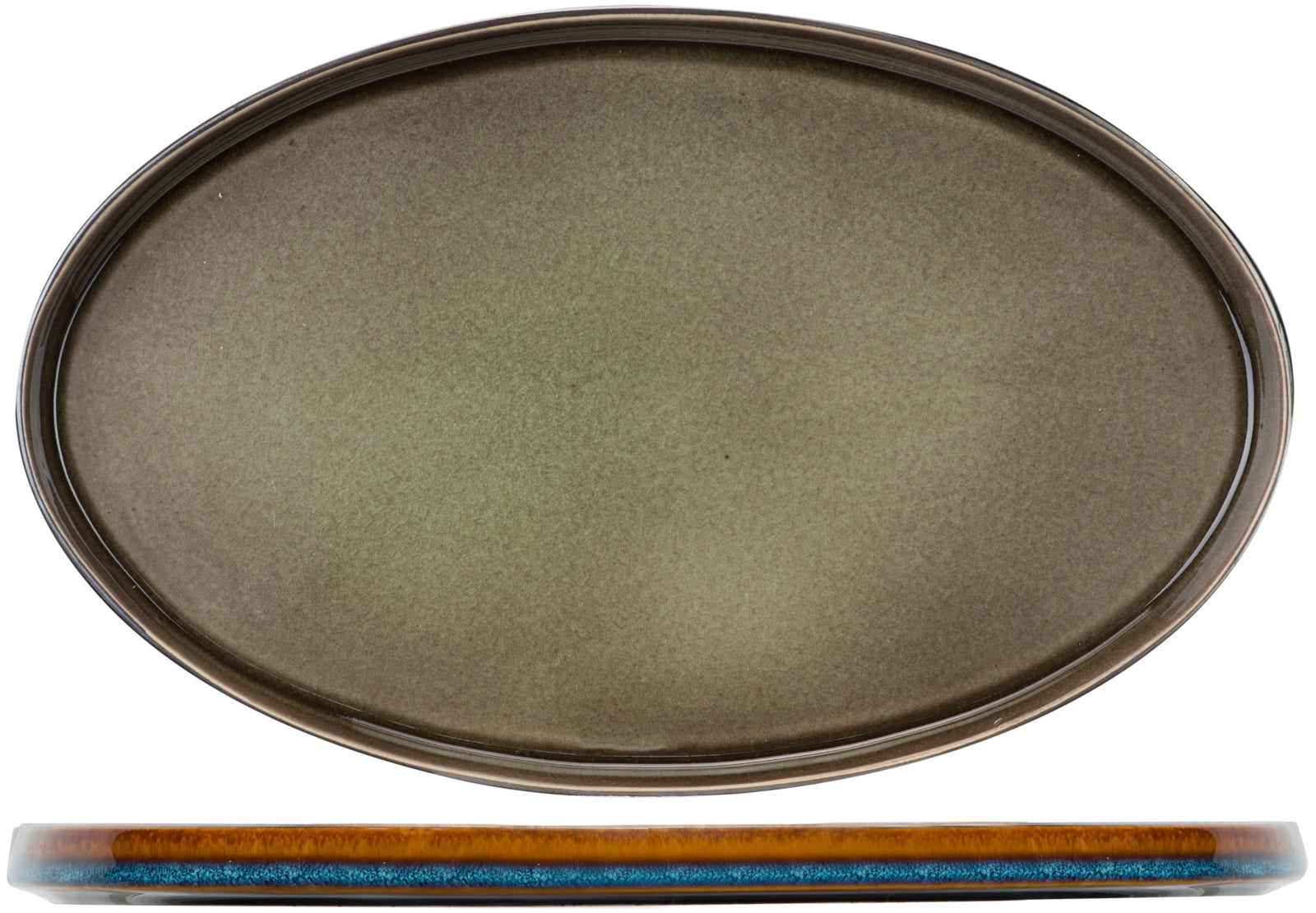 Cosy&Trendy Quintana Green Teller flach oval 30,5 x 19 cm