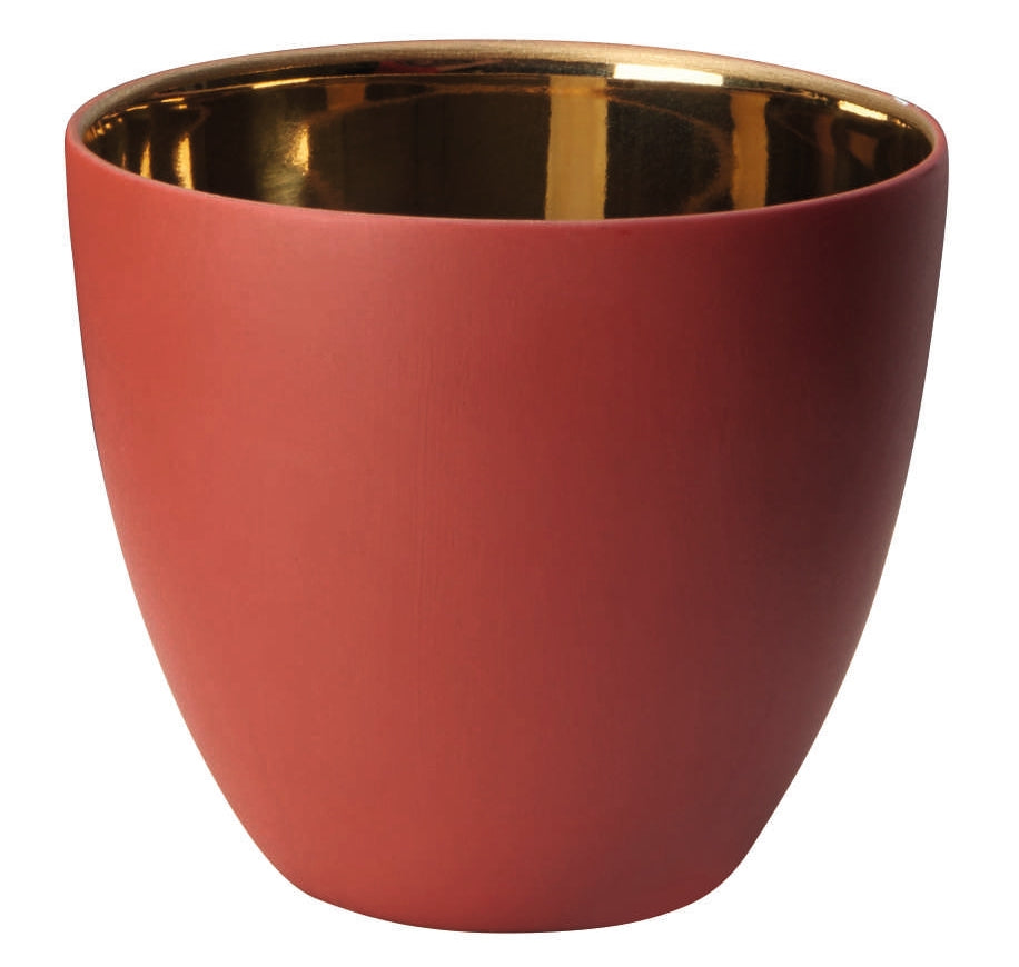 ASA Xmas Windlicht rot, innen gold glänzend 9 x 8 cm