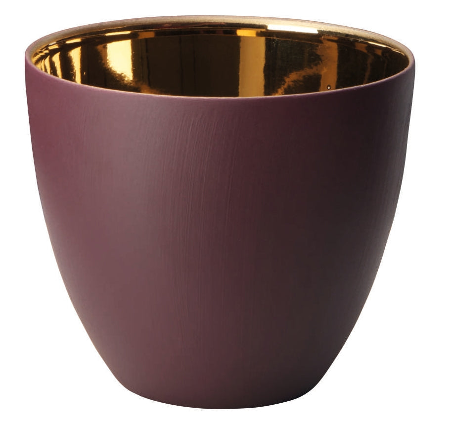 ASA Xmas Windlicht brombeer, innen gold glänzend 9x8cm