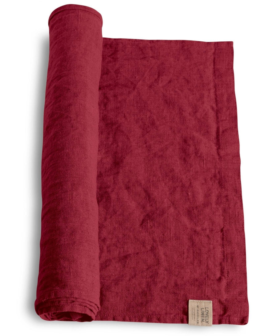 Lovely Linen Lovely Tischläufer Leinen cabernet 47 x 150 cm