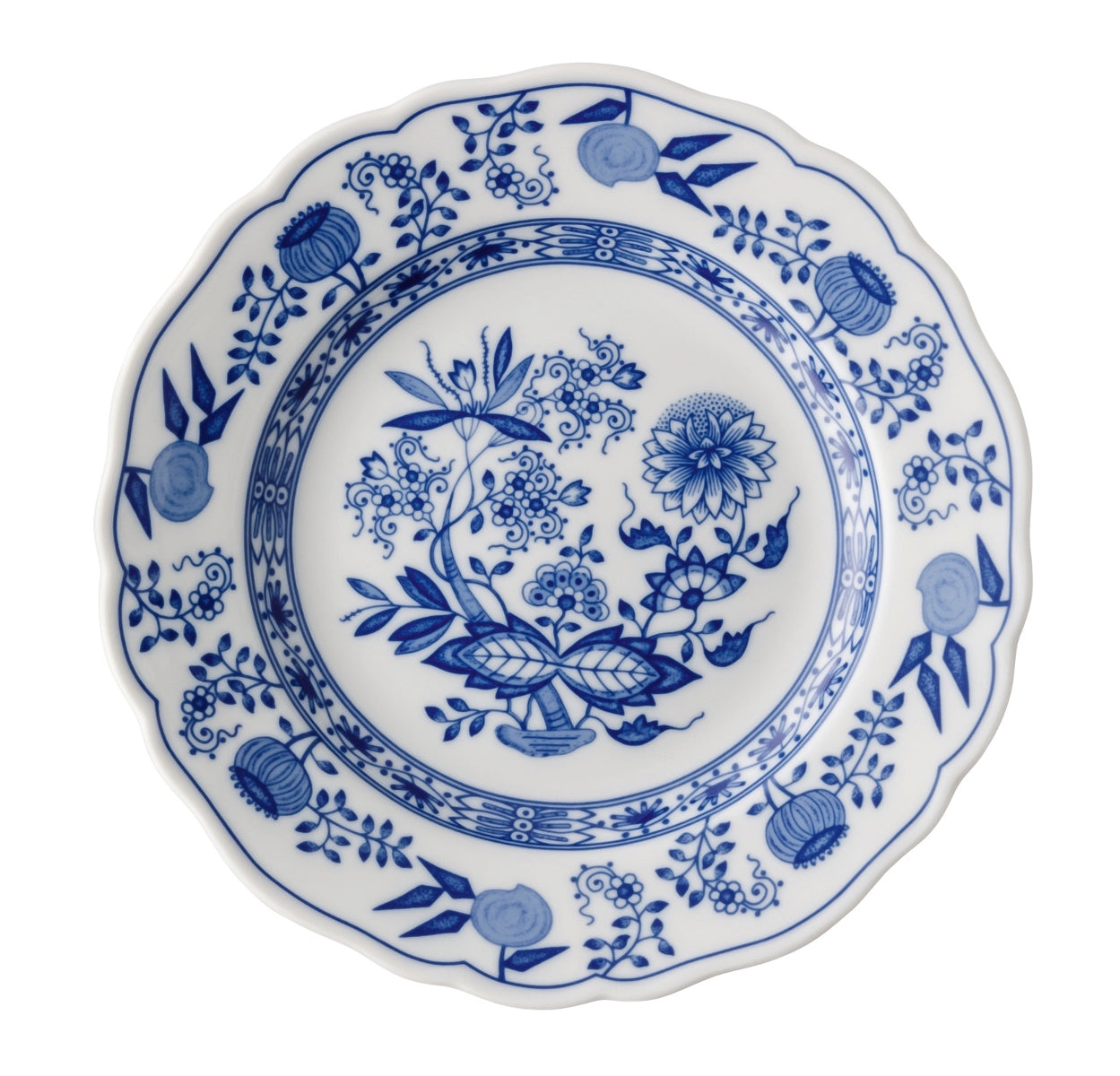 Hutschenreuther Blau Zwiebelmuster Frühstücksteller m Fahne 19 cm