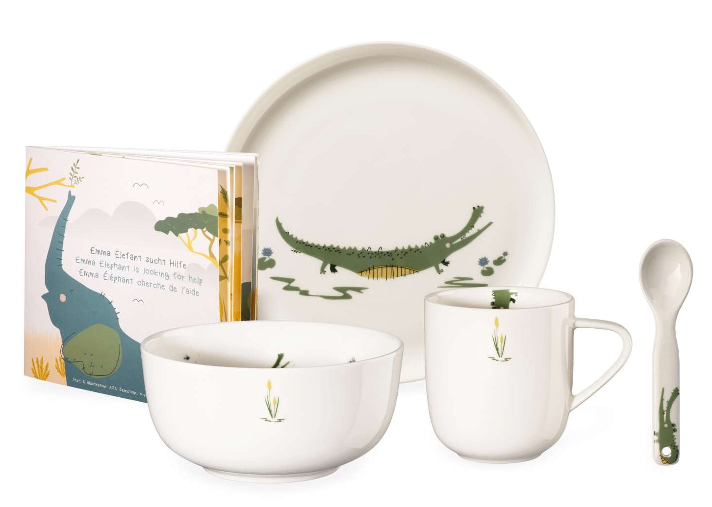 ASA Kindergeschirrset Croco Krokodil 5tlg