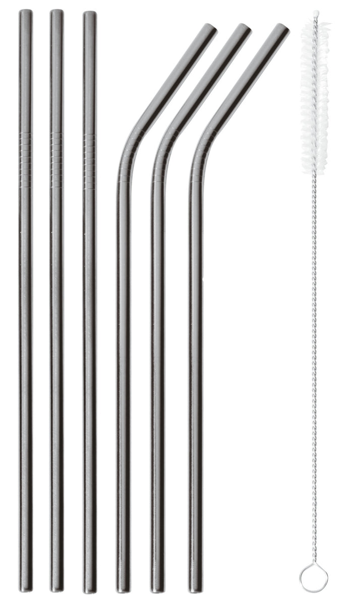 Sambonet Mix Play Trinkhalme Edelstahl/PVDschwarz Set 6