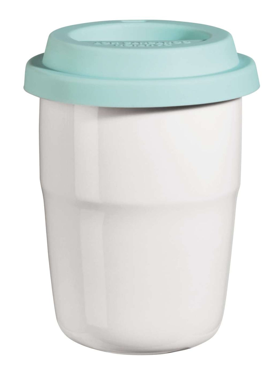 ASA cup & go Thermobecher weiss Deckel türkis 0,2 l