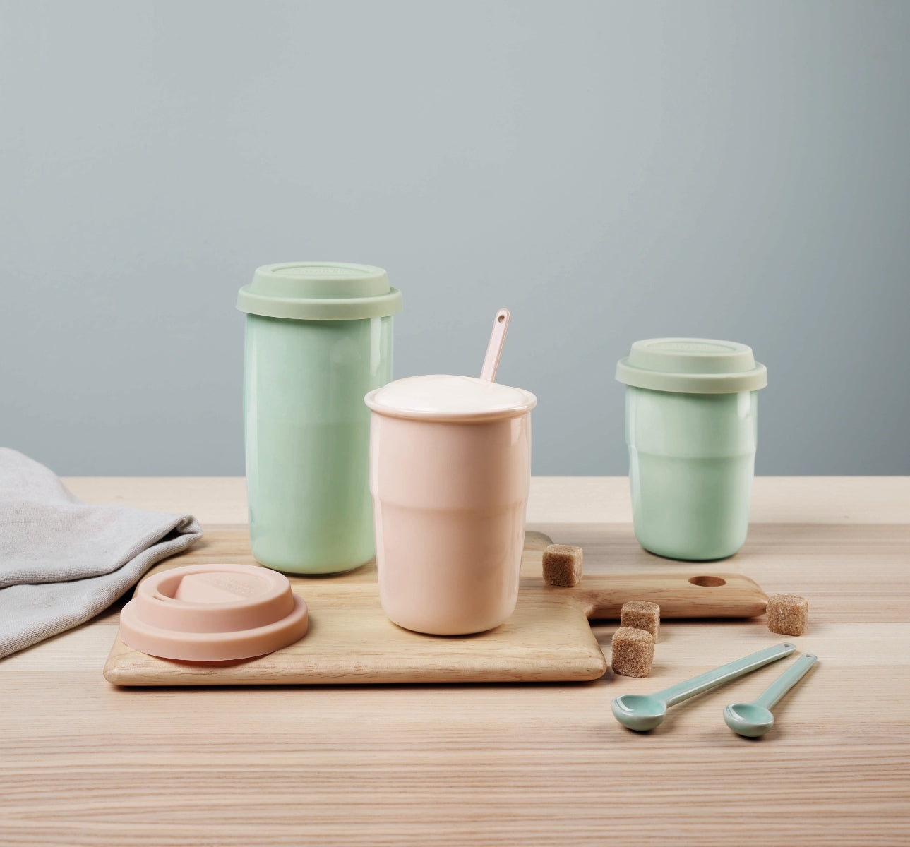 ASA cup & go Thermobecher weiss Deckel türkis 0,35 l