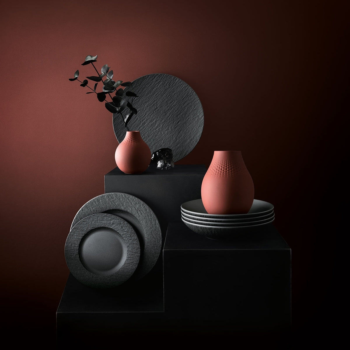 Villeroy & Boch Manufacture Collier terre Vase Carre hoch 26 cm