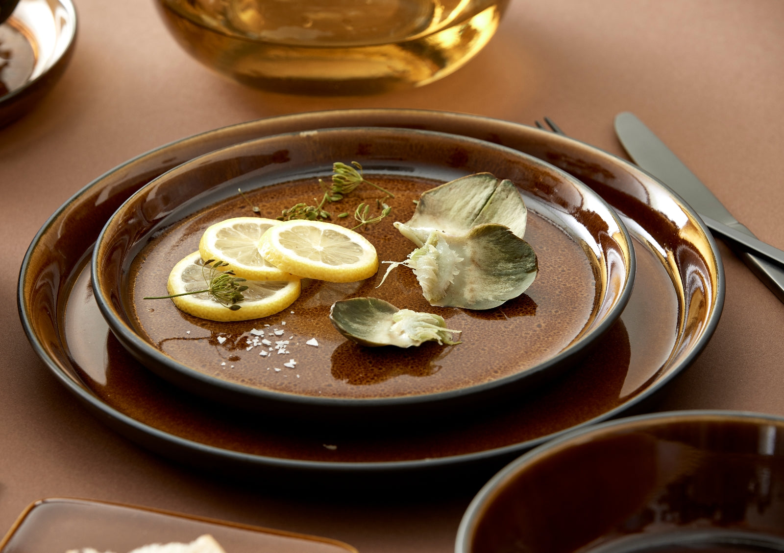 Bitz Platte black / amber 36 x 25 cm