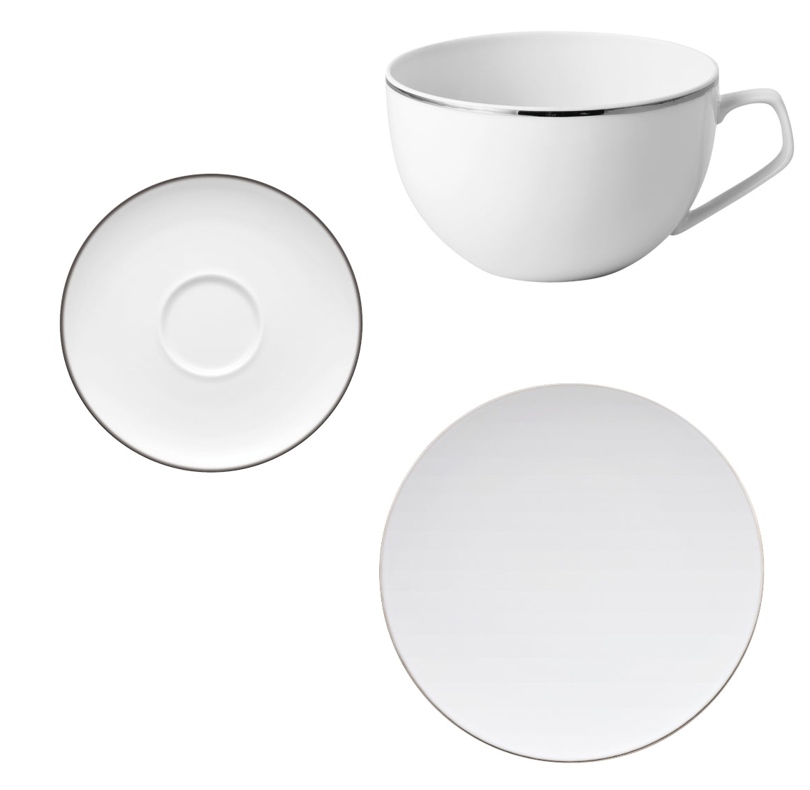 Rosenthal TAC Gropius Platin Gedeck 3tlg Kombi