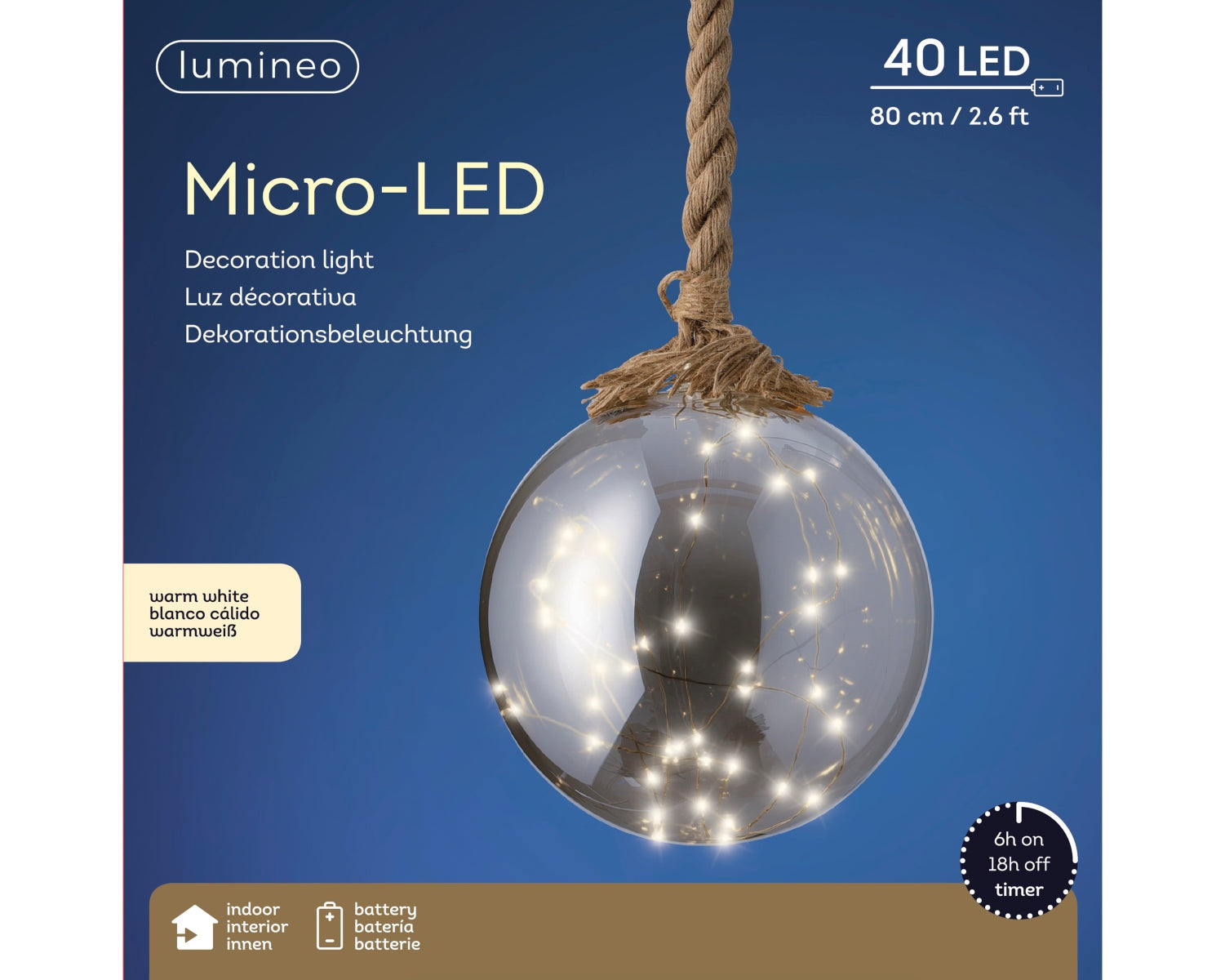 Lumineo Micro LED Kugel 20 cm