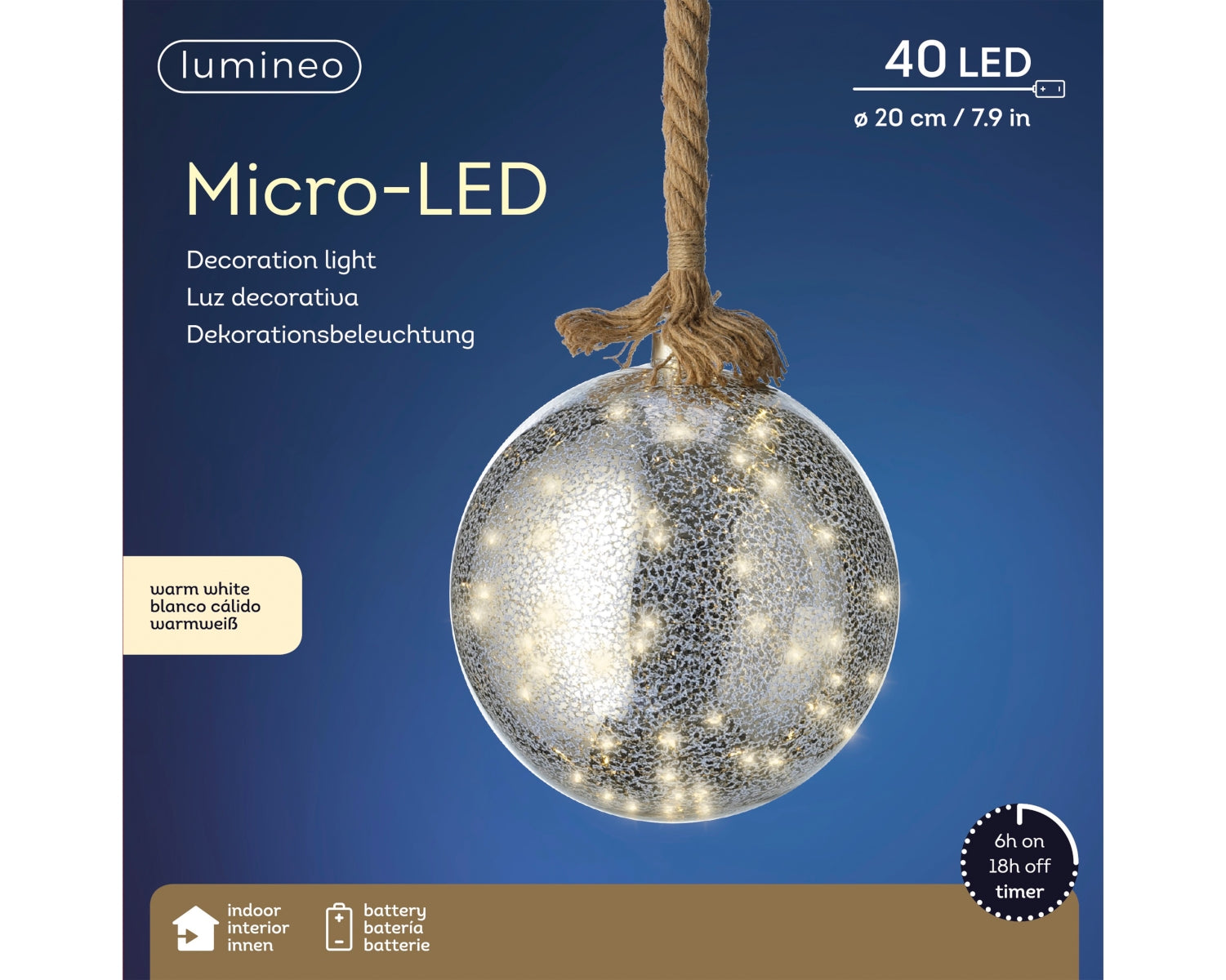 Lumineo Micro LED Kugel 20 cm Lifestyle 1
