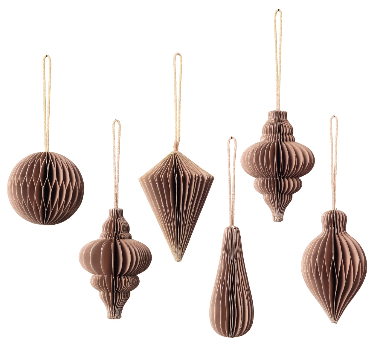 Broste Copenhagen CHRISTMAS MIX Papierhänger indian tan Set6