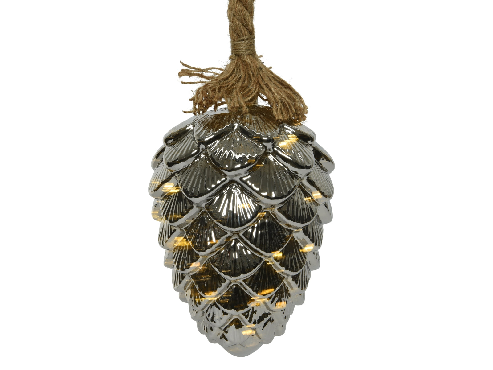 Lumineo Micro LED Zapfen gold 15 x 21 cm