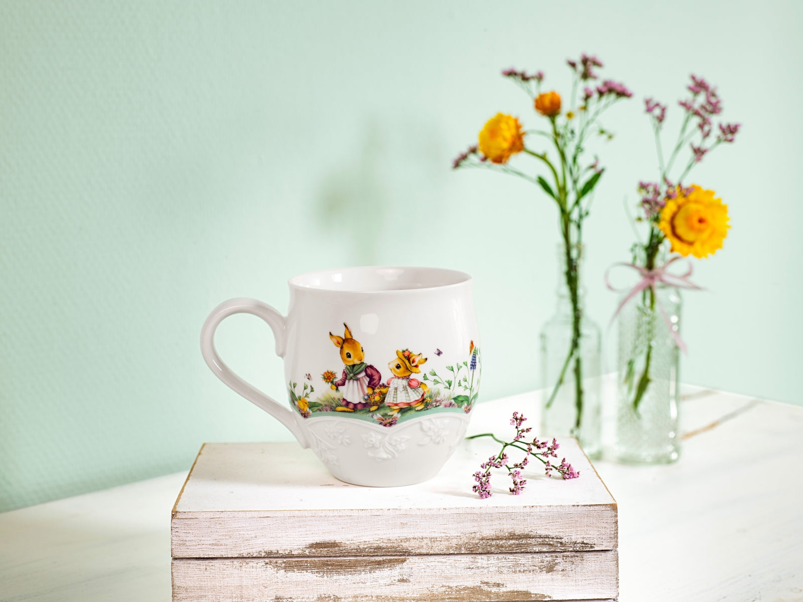 Villeroy & Boch Spring Fantasy Becher mit Henkel Blumenwiese 0,5l Set6 Lifestyle 2