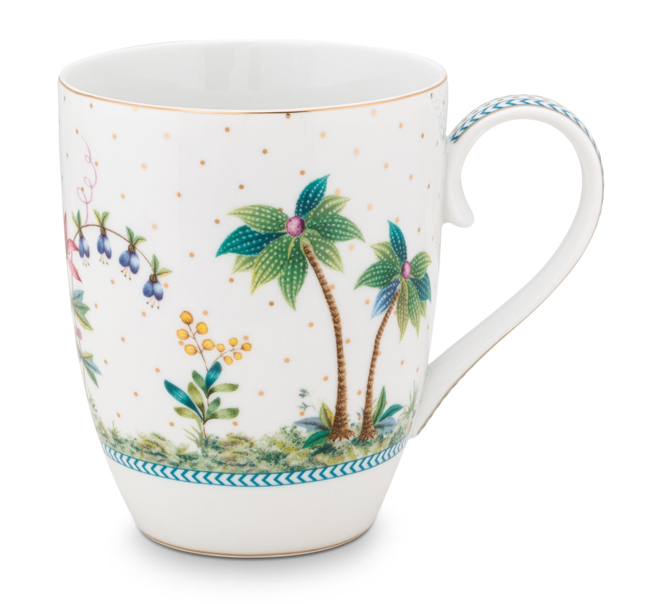 PIP STUDIO Jolie Dots Gold Becher mit Henkel gross 0,35 l