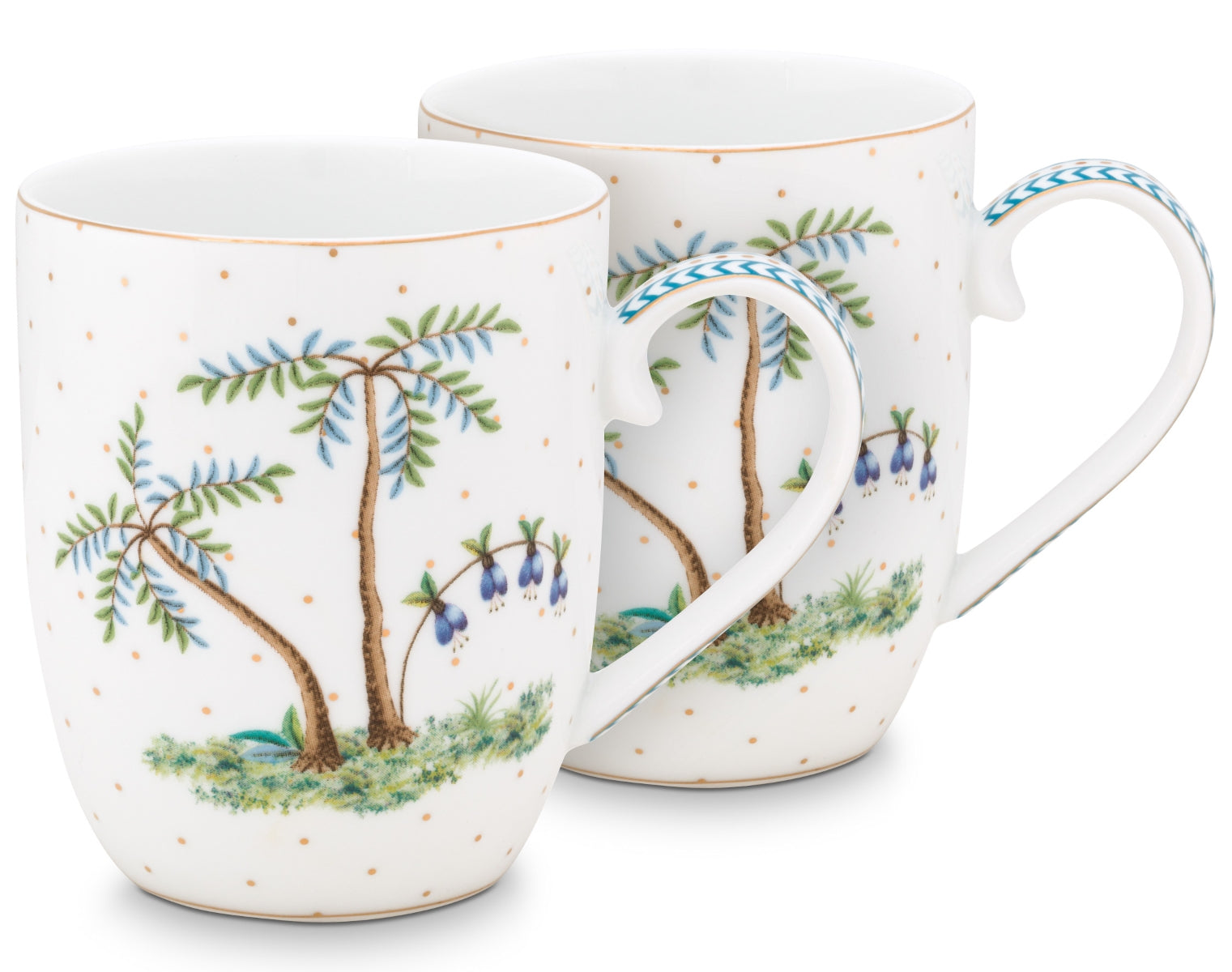 PIP STUDIO Jolie Dots Gold Becher mit Henkel klein Set2