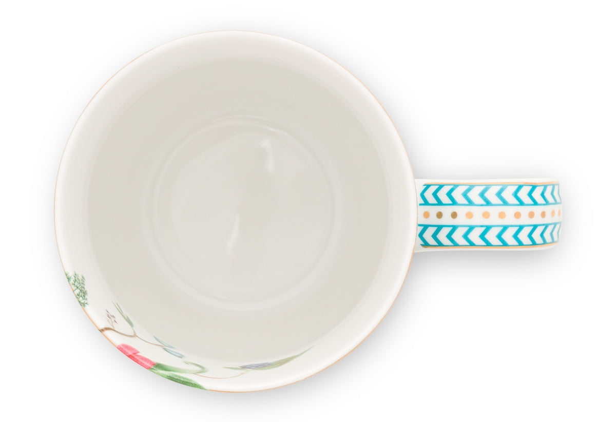 Pip Studio Jolie Flowers Blue - Set 2 Tazze Grandi Con Manico In Porcellana 350 Ml