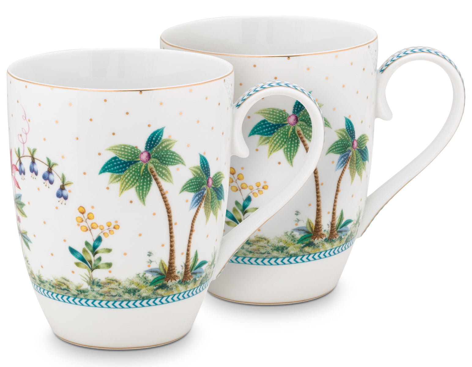 PIP STUDIO Jolie Dots Gold Becher mit Henkel gross Set2