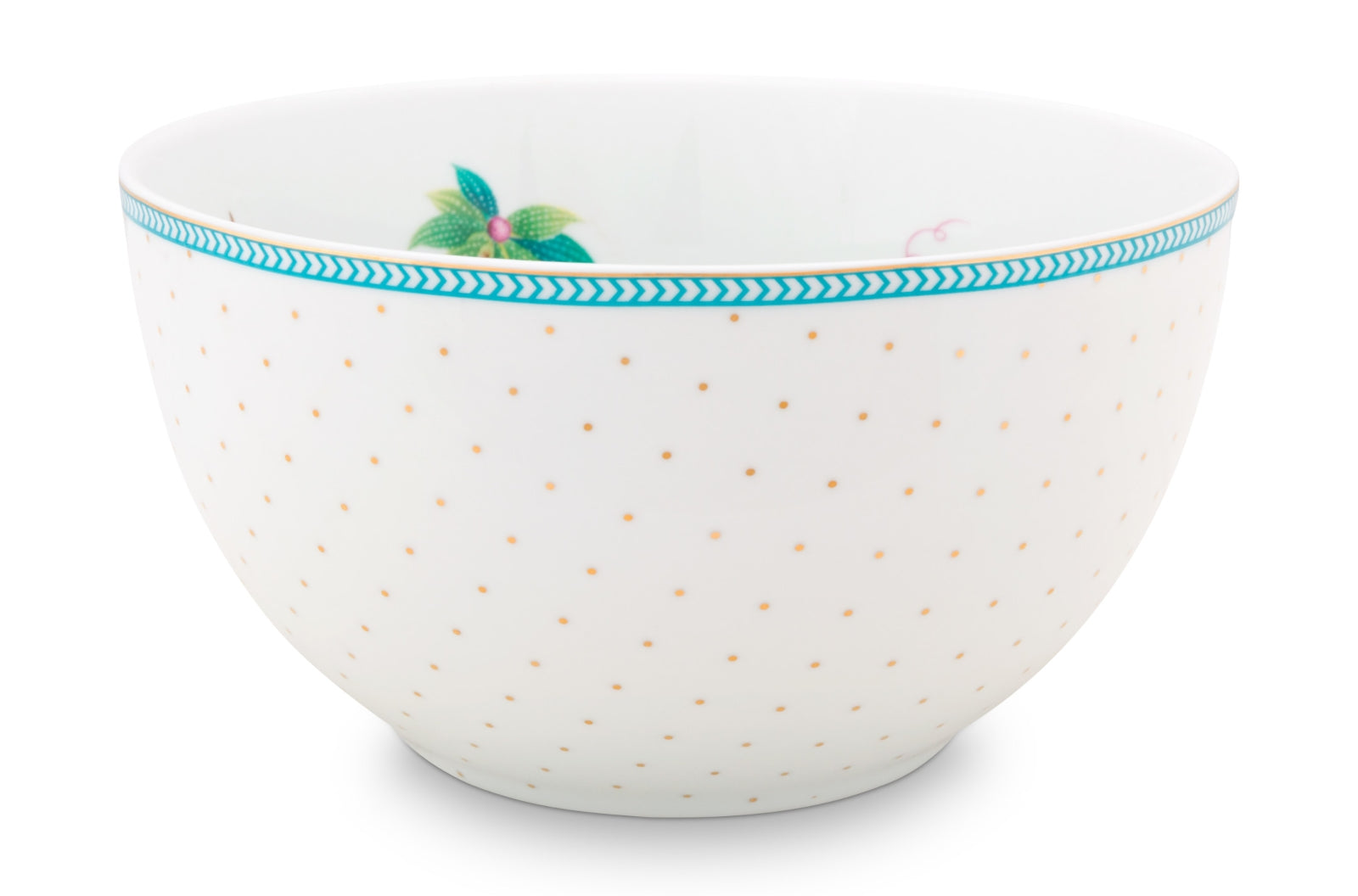 PIP STUDIO Jolie Flowers Dots Gold Bowl 15 cm
