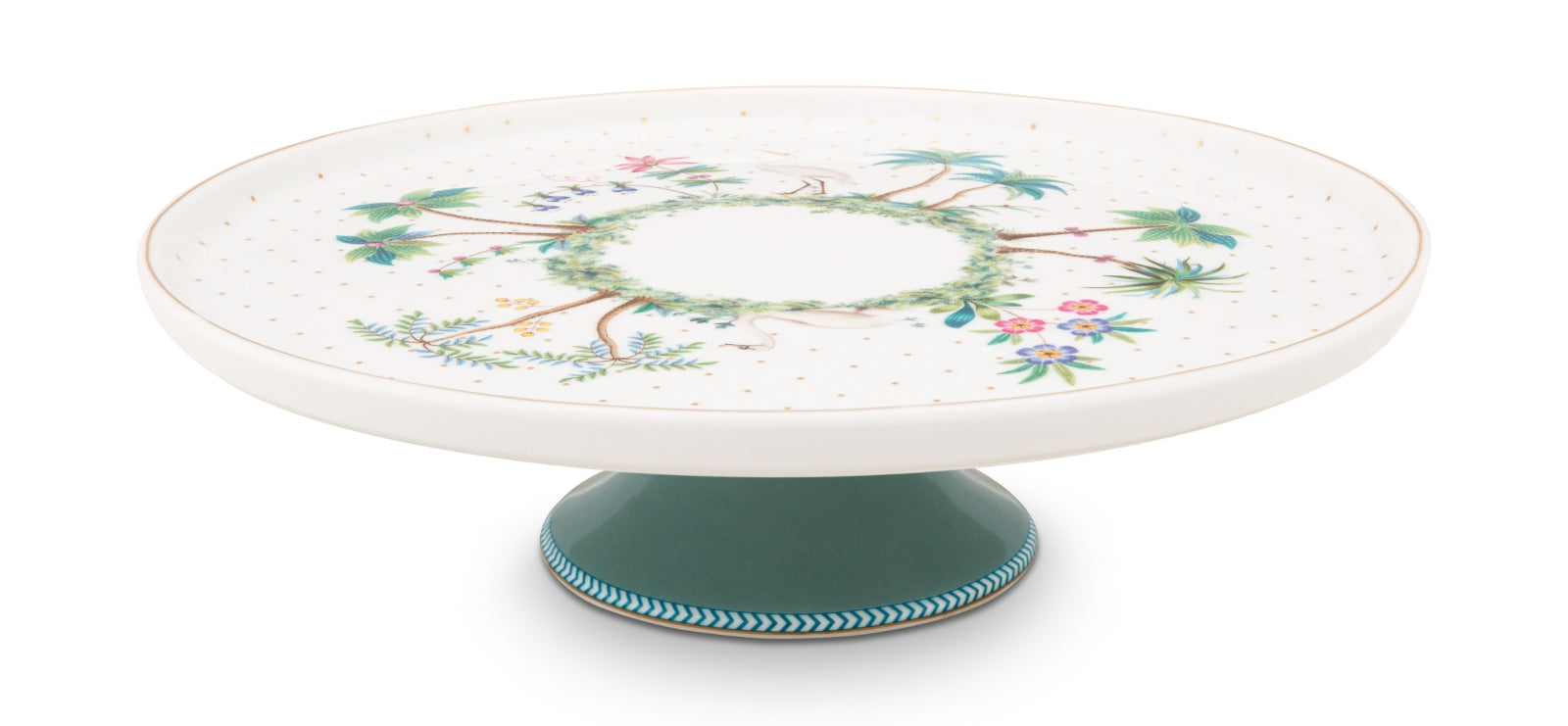 PIP STUDIO Jolie Dots Gold Kuchenplatte auf Fuß klein 21 cm