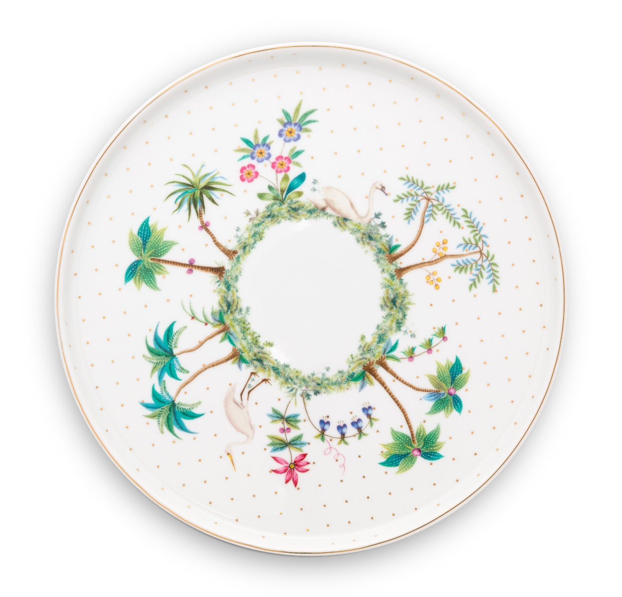 PIP STUDIO Jolie Dots Gold Kuchenplatte auf Fuß klein 21 cm