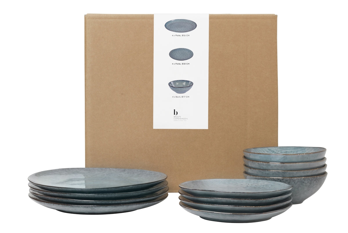 Broste Copenhagen NORDIC SEA Tafelset mit großer Schale 12tlg