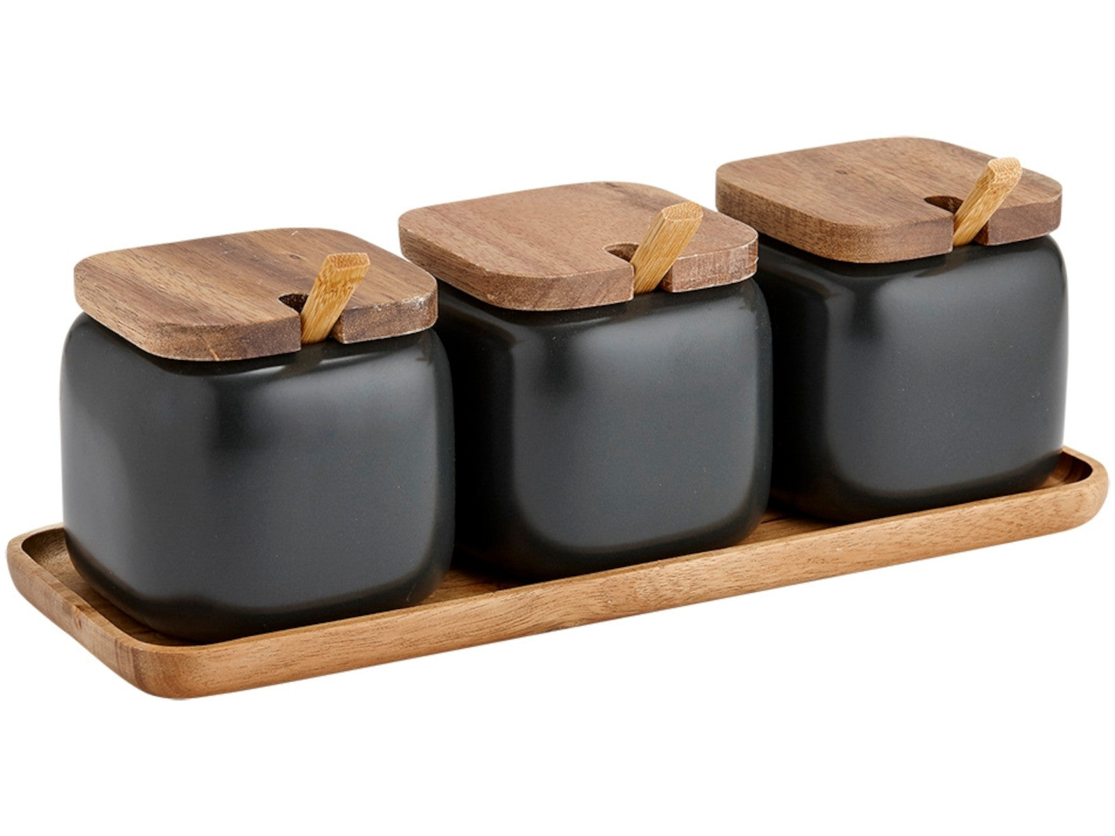 ladelle ESSENTIALS Dosen- & Löffel-Set anthrazit Freisteller 