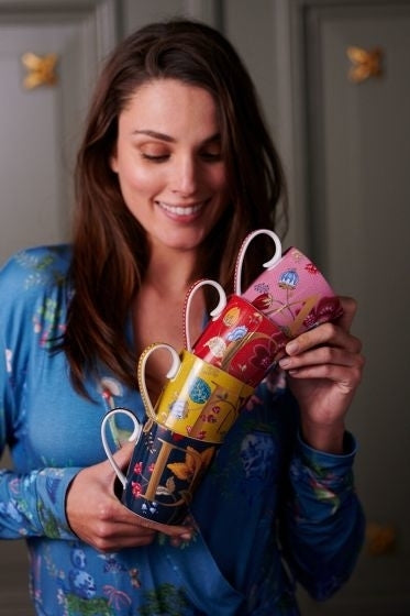 PIP STUDIO Floral Fantasy Alphabet Becher light blue Q 0,35 l