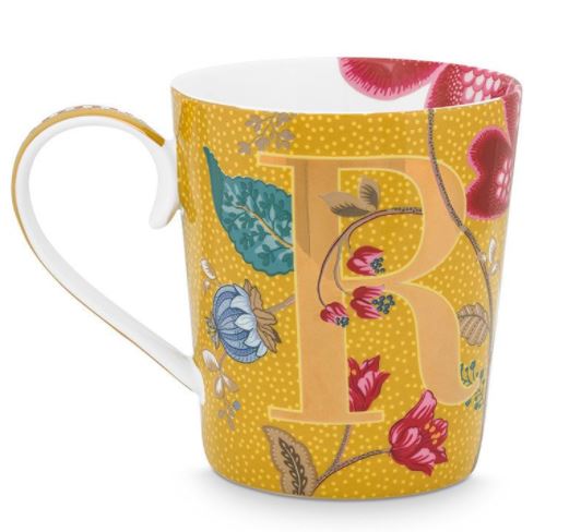 PIP STUDIO Blushing Birds Alphabet Becher yellow R 0,35 l