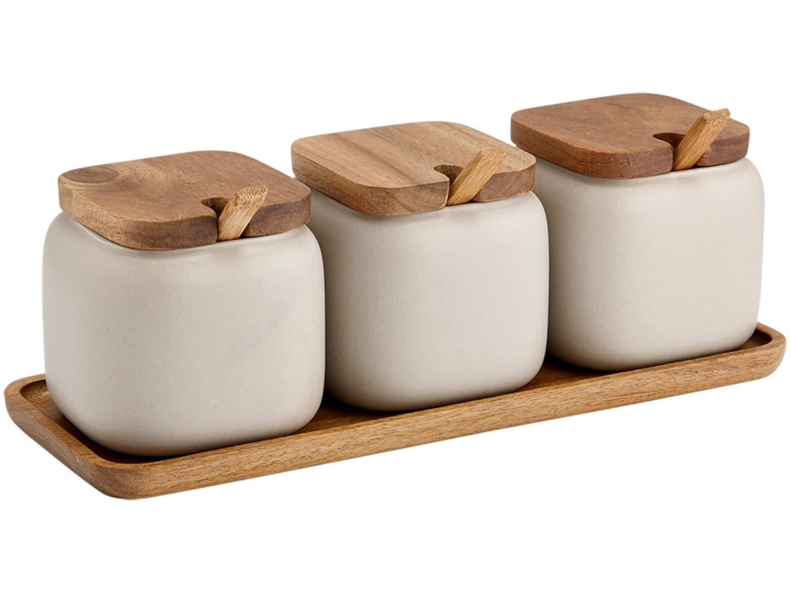 ladelle ESSENTIALS Dosen und Löffelset steingrau 7tlg. Freisteller 