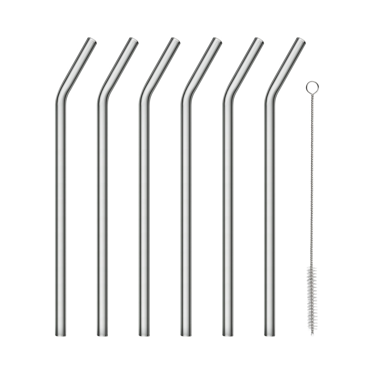 Blomus SALA Glastrinkhalme gebogen smoke Set6 Freisteller