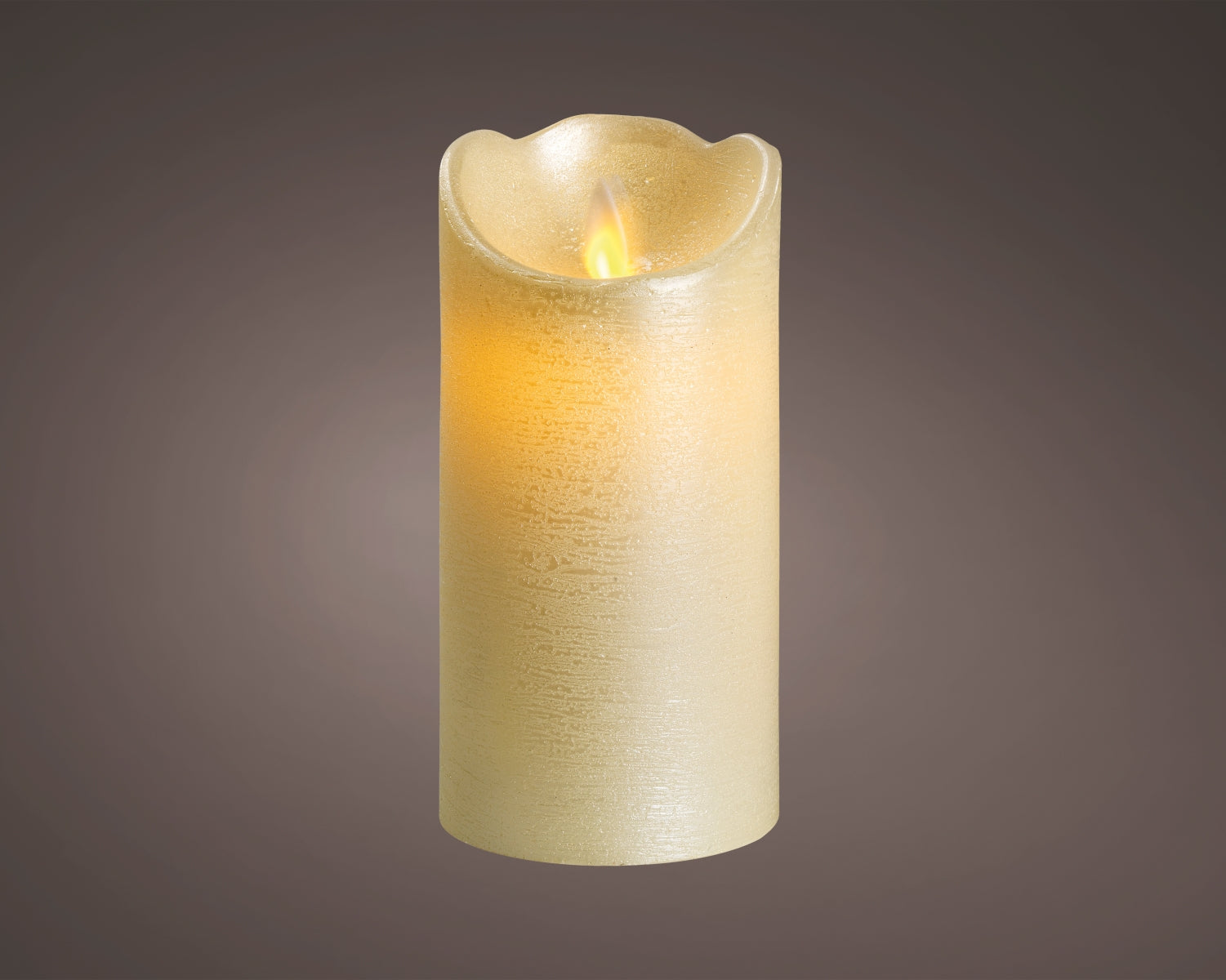 Lumineo LED Flackerkerze Indoor perle 7,5 x 15 cm