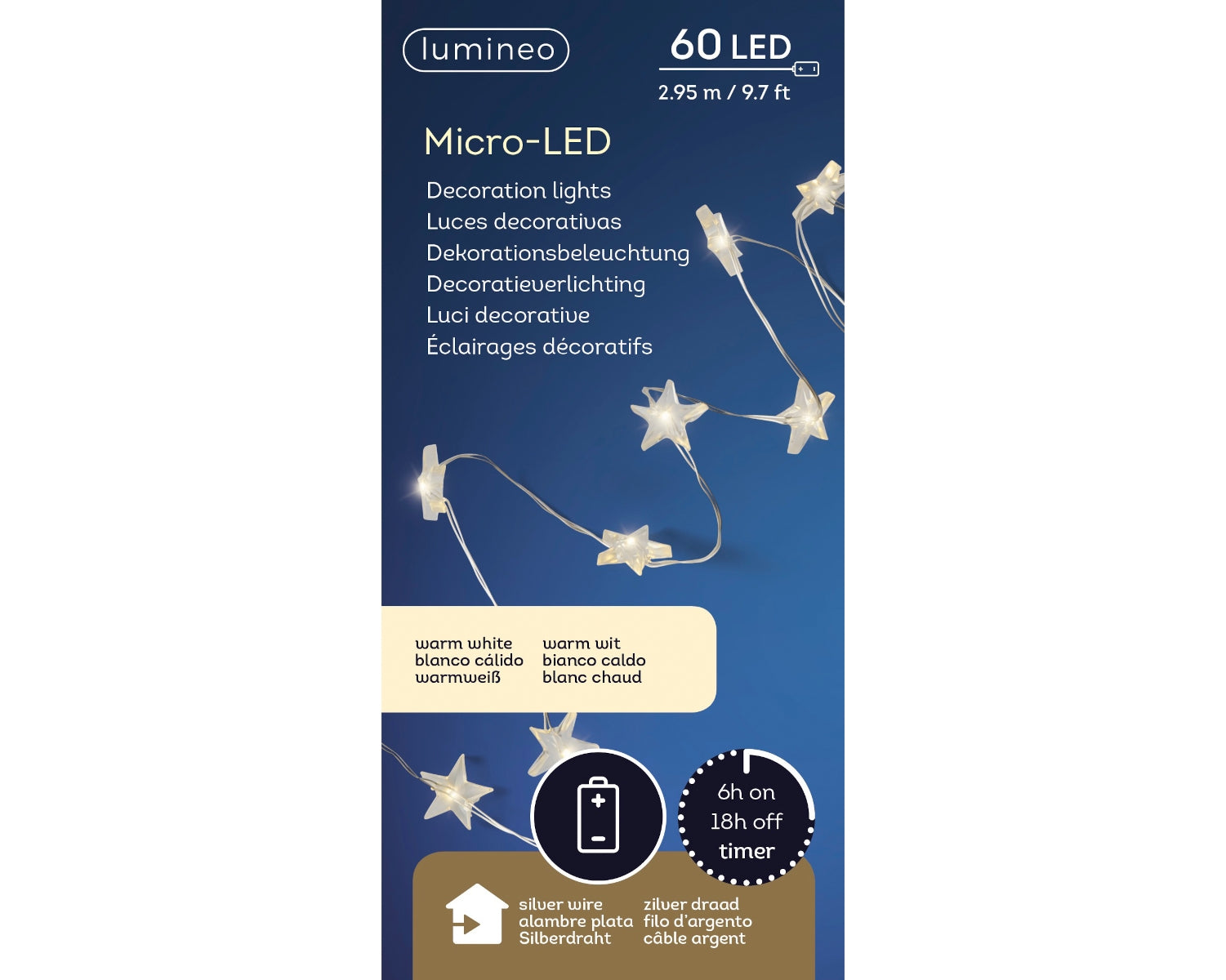 Lumineo Micro LED Strangbeleuchtung Stern 295 cm