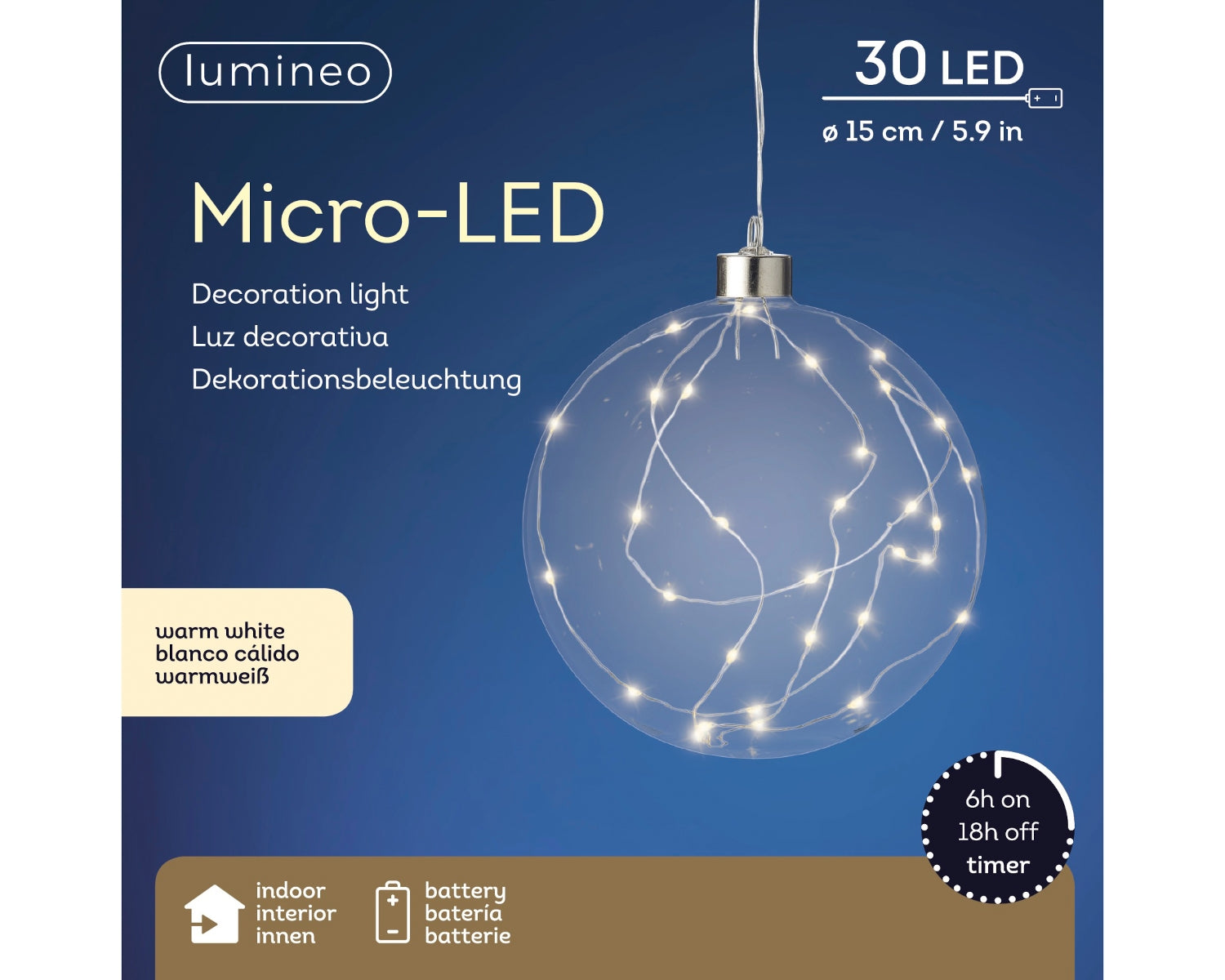 Lumineo Micro LED Kugel 15 x 80 cm