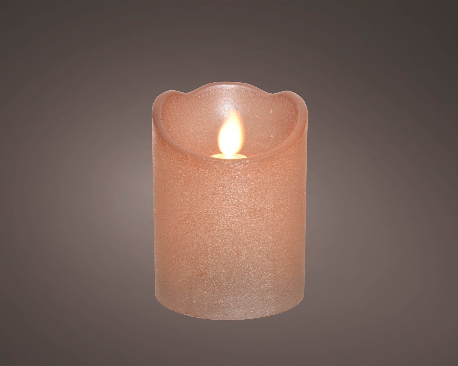 Lumineo LED Flackerkerze Indoor puderrosa 7,5 x 10 cm