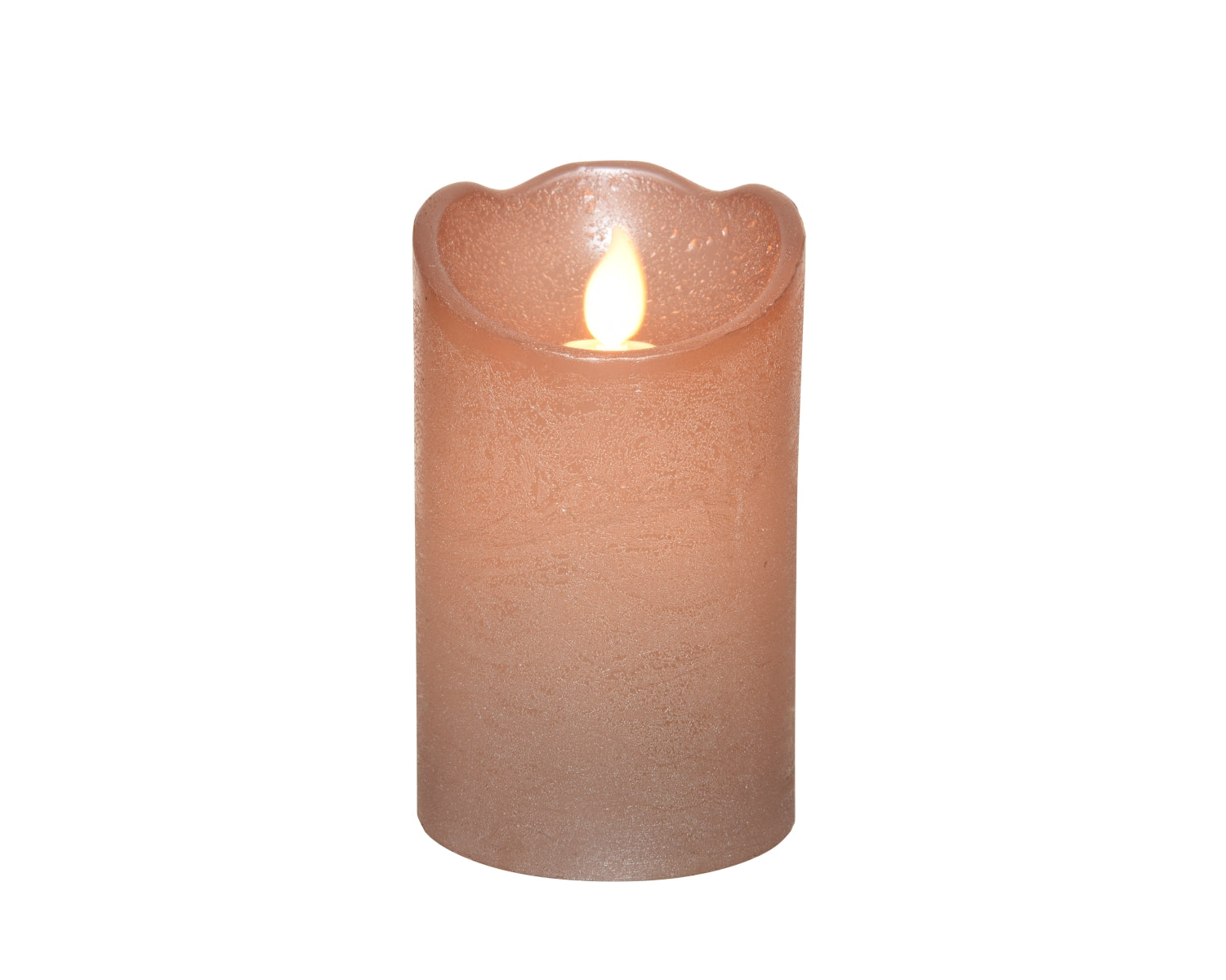 Lumineo LED Flackerkerze Indoor puderrosa 7,5 x 12,5 cm