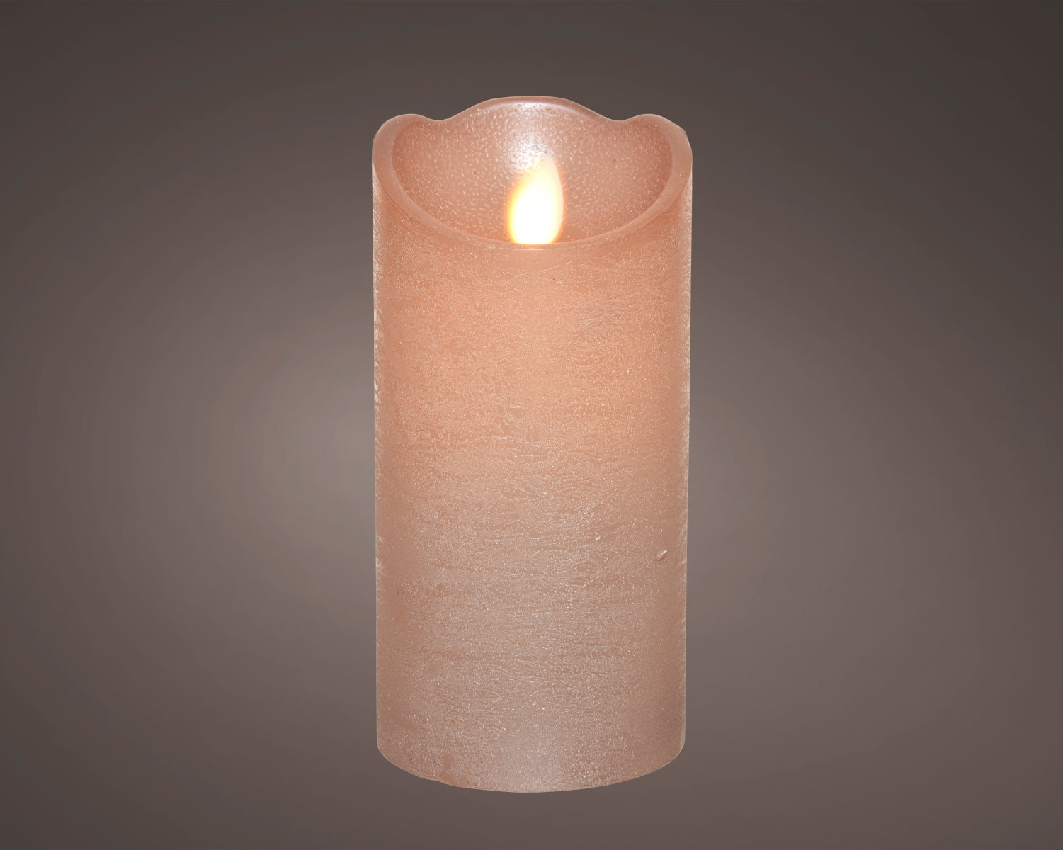Lumineo LED Flackerkerze Indoor puderrosa 7,5 x 15 cm
