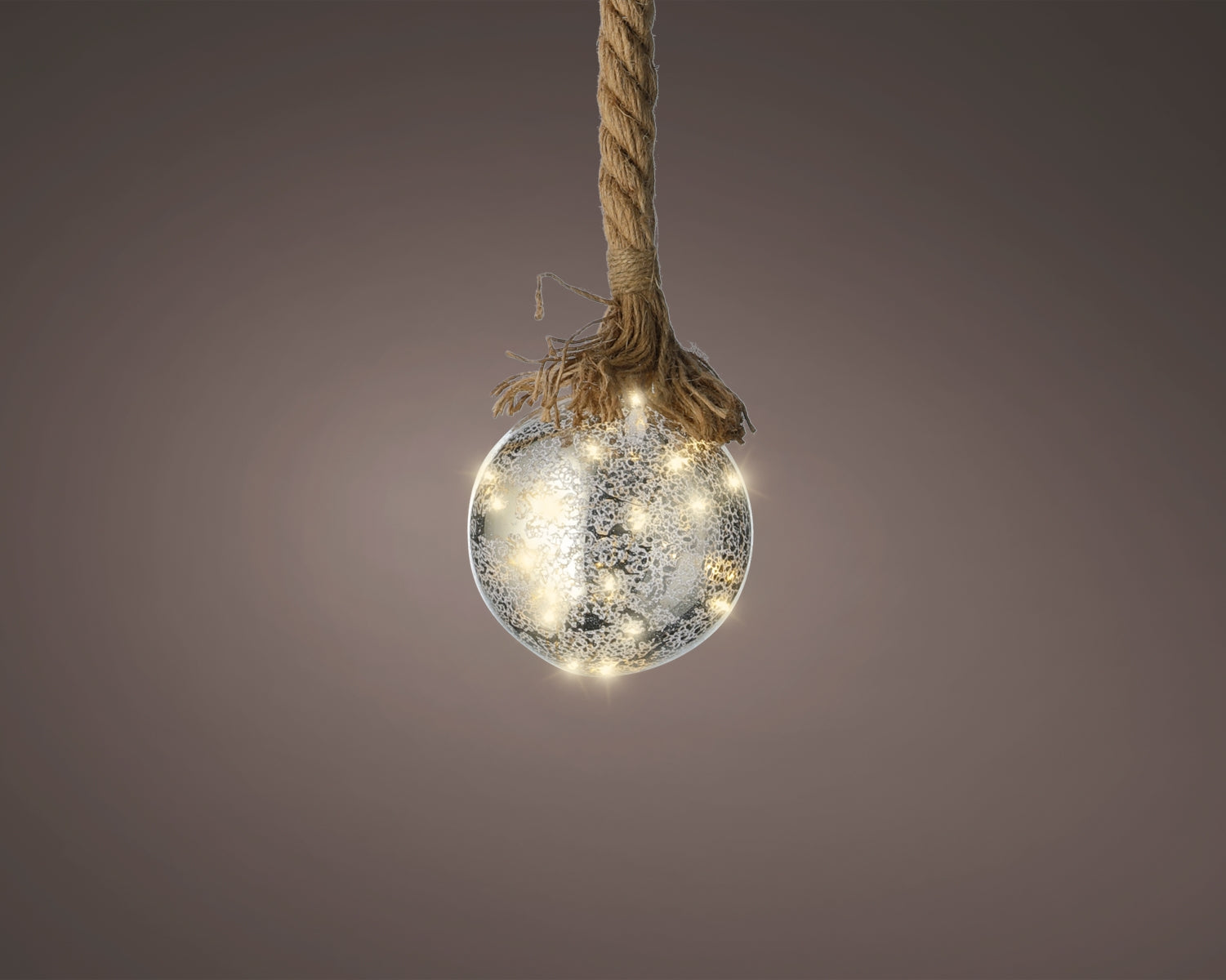 Lumineo Micro LED Kugel silber craquelée 14 x 80 cm