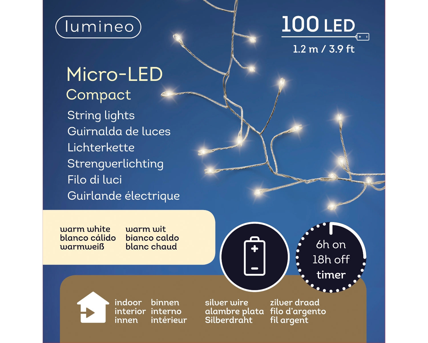 Lumineo Micro LED Compact Beleuchtung silber 120 cm